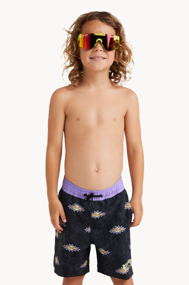 Billabong Boys Diamond Grit Layback Boardshort Black - Main Image