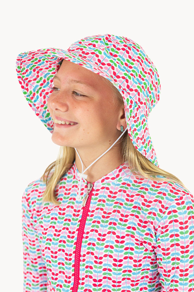 Girls Red Leaf Sunhat