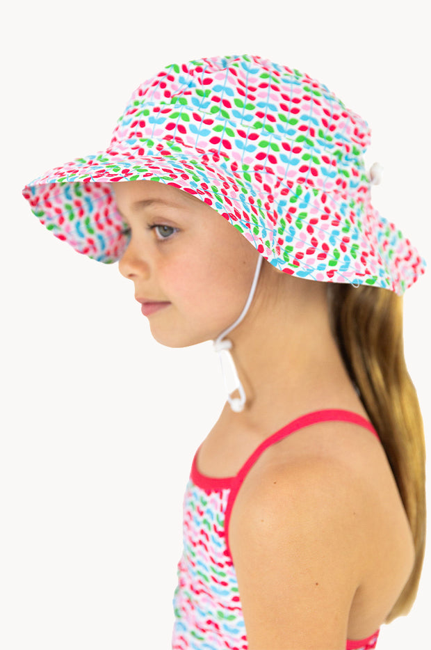 Girls Red Leaf Sunhat