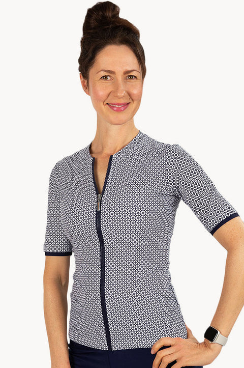 Chantille Short Sleeve Zip Suntop main image 1