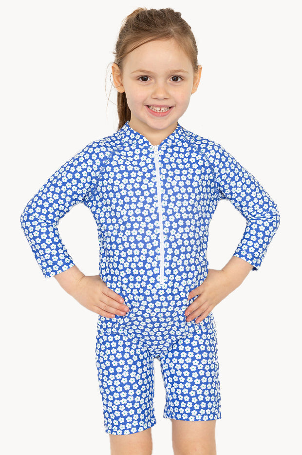 Girls Blue Daisy Sunsuit