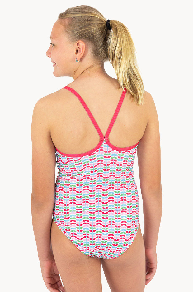 Girls Red Leaf One Piece