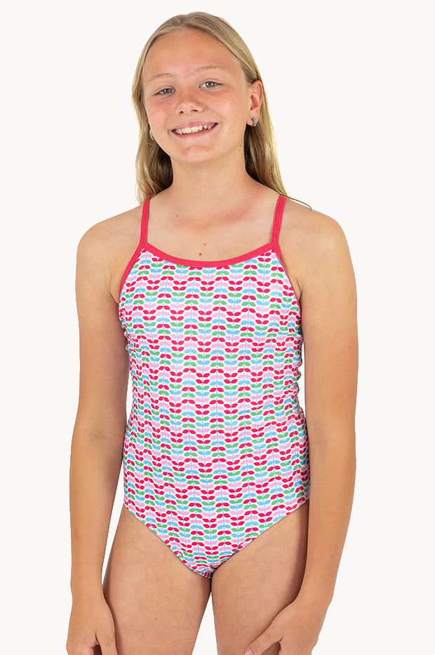 Girls Red Leaf One Piece