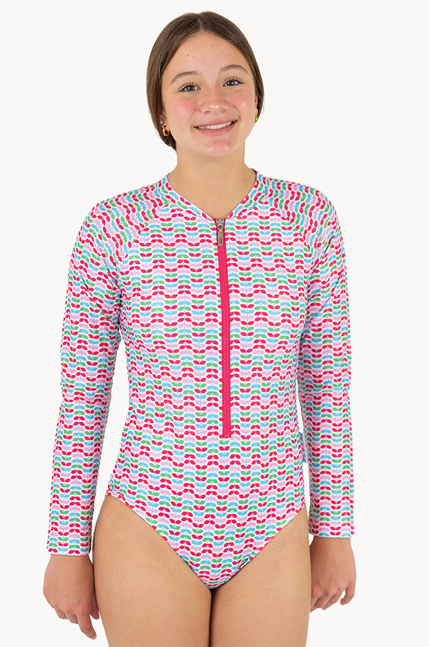 Girls Red Leaf Sunsuit