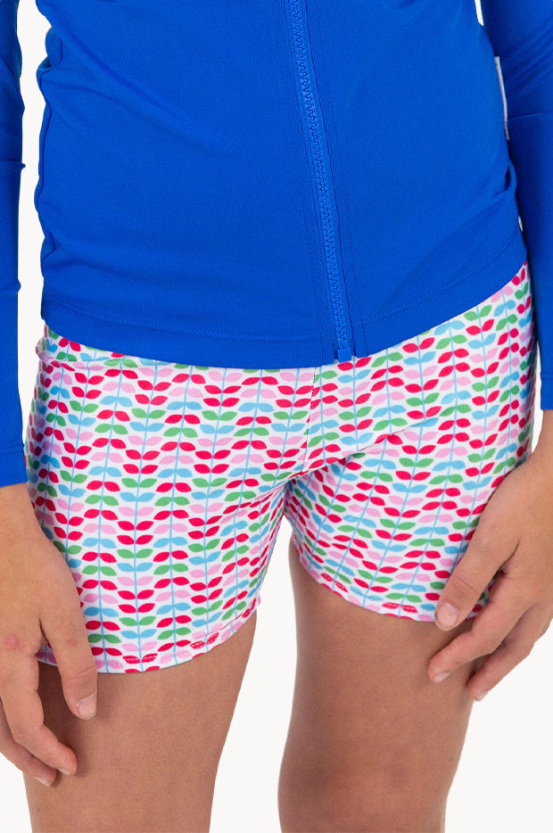 Girls Red Leaf Swim Short
