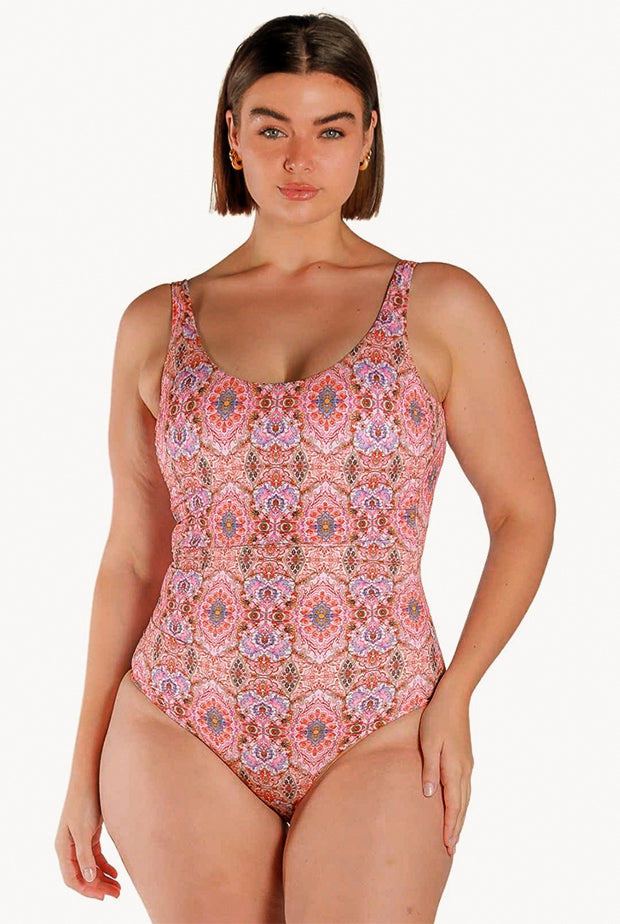 Amalfi Pink Scoop Neck One Piece