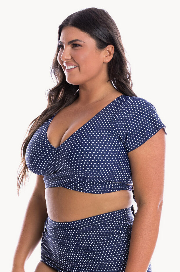 Dots Moulded Frill Wrap Bra
