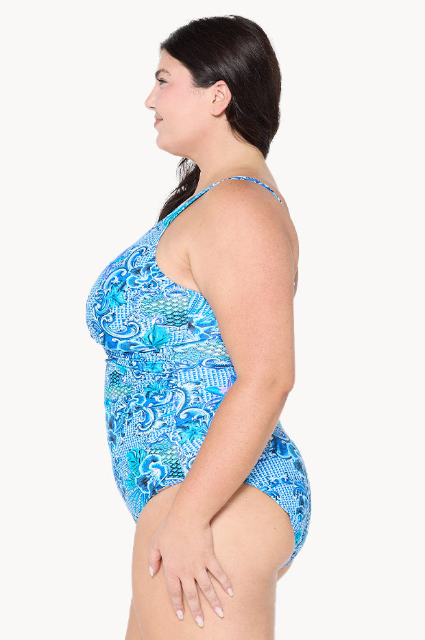 Mermaid Twist Front High Neck One Piece