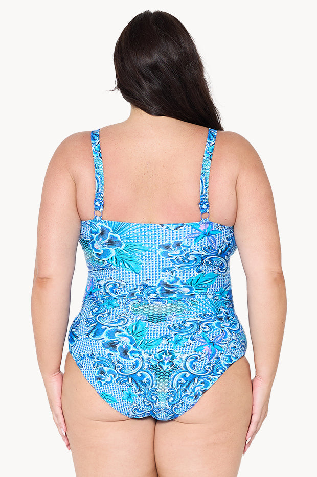 Mermaid Twist Front High Neck One Piece