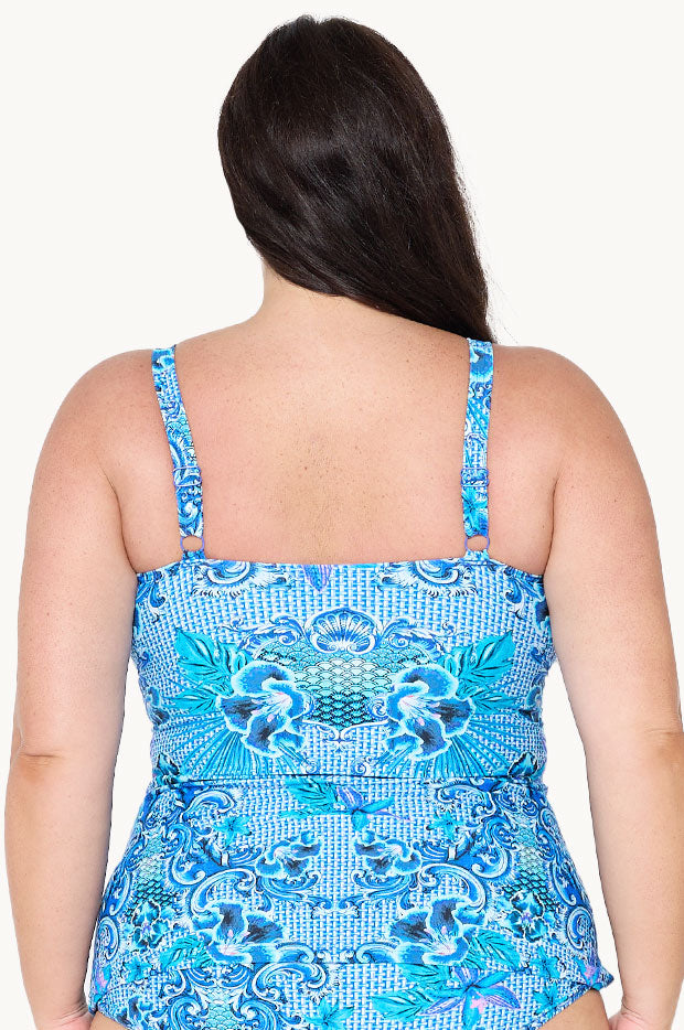 Mermaid Twist Front High Neck Tankini Separate