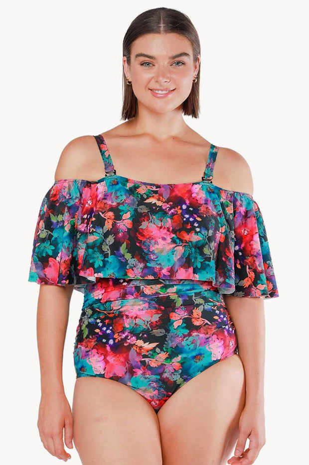 Midnight Garden Off The Shoulder Bandeau One Piece