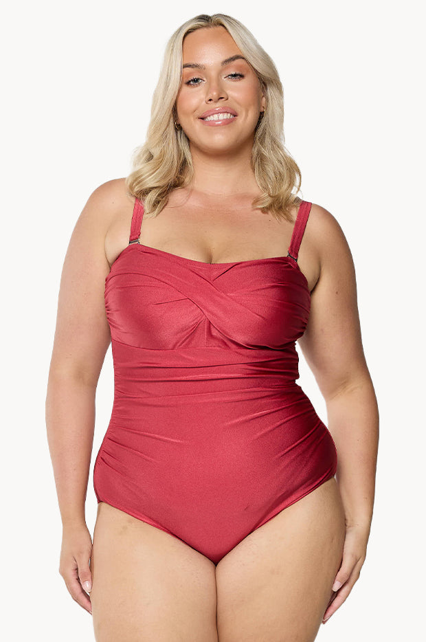 Metallic Twist Bandeau One Piece