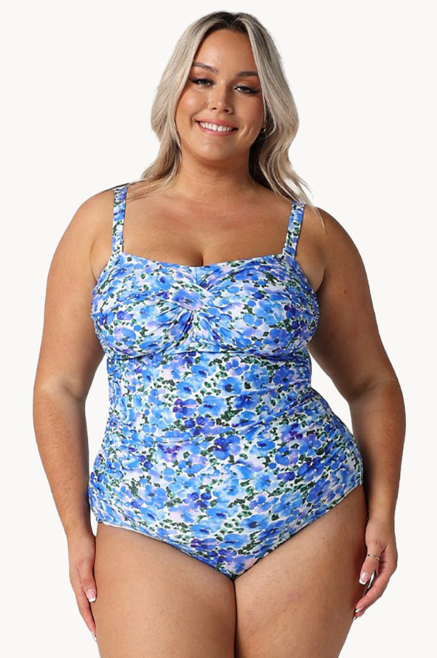 Pansy Twist Front Bandeau One Piece