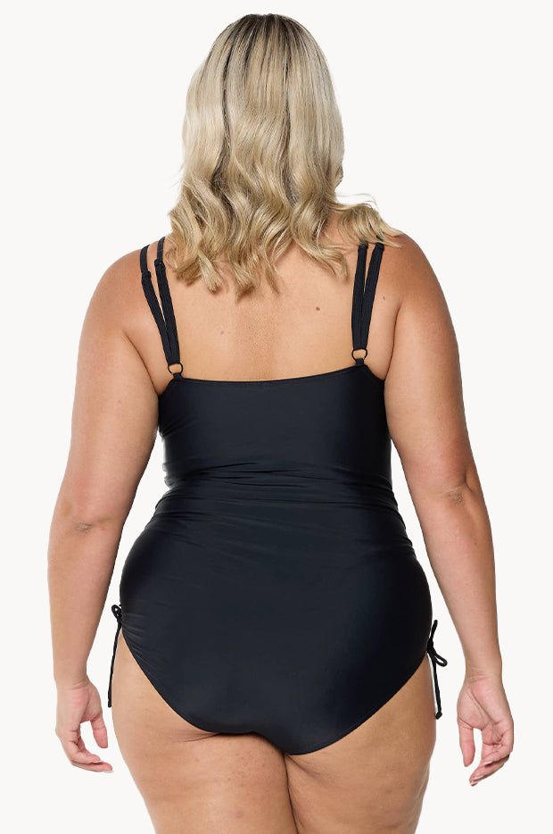 Mesh DD/E Cup Ruched Tie Side One Piece