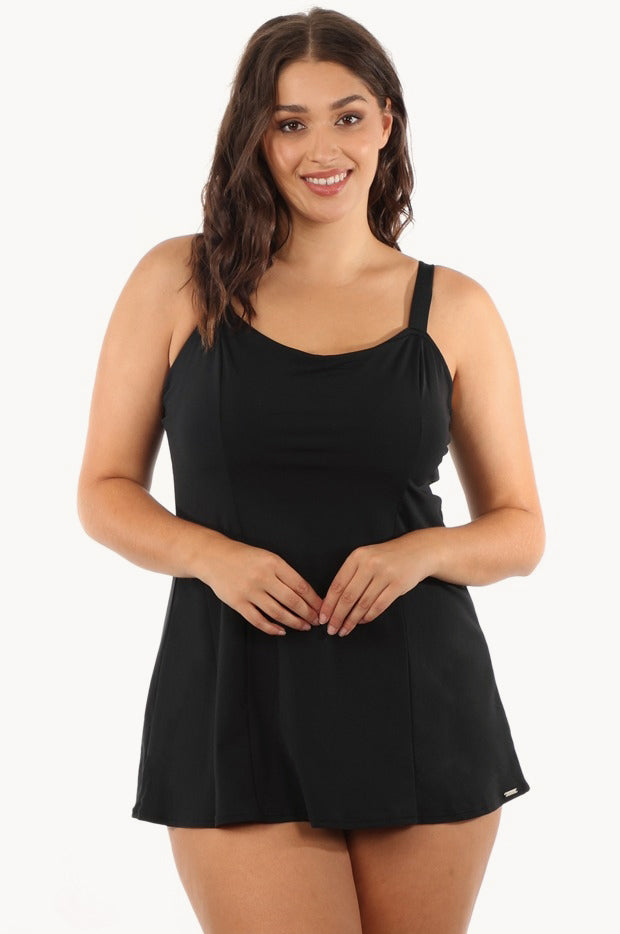 Plain Panelled Swim Dress +