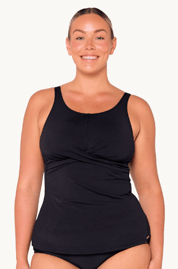High Neck Twist Front Tankini Separate