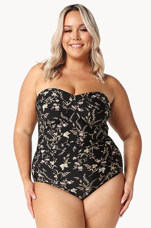 Wildflowers Twist Front Bandeau One Piece