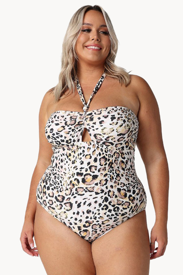 Snow Leopard Bandeau One Piece