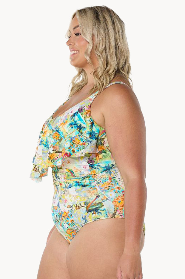 Tropicana Frill V Neck One Piece