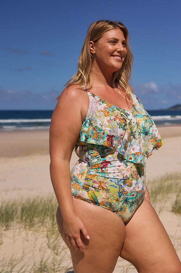 Tropicana Frill V Neck One Piece