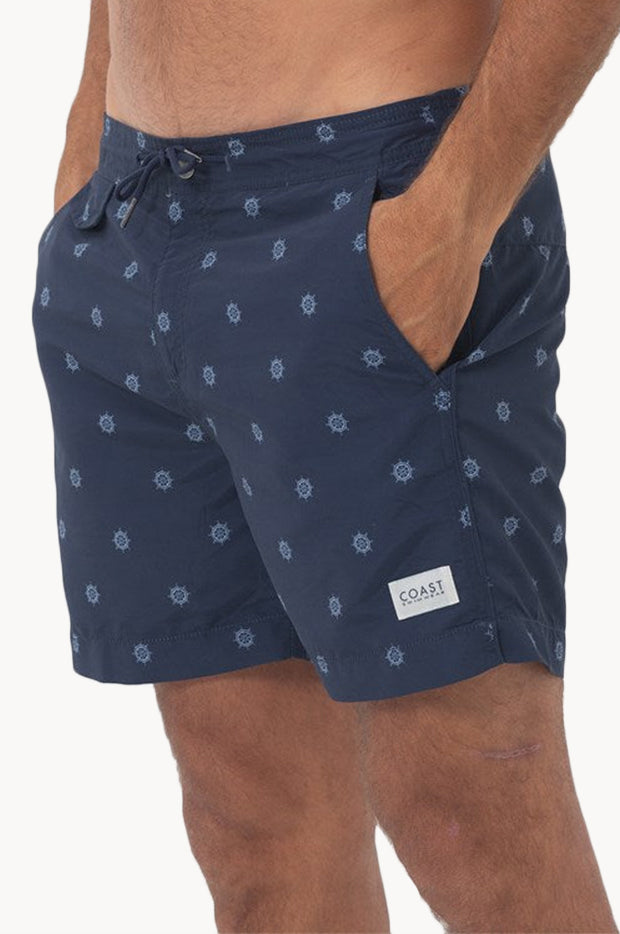 Mens Navy Helms Swim Short