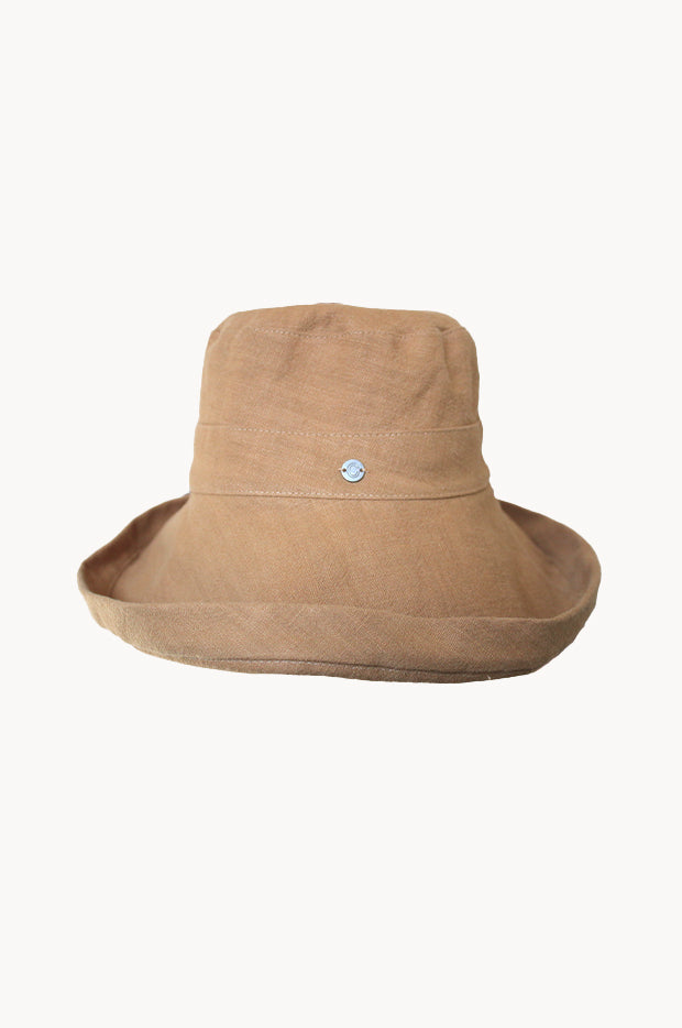 Linen Wide Brim Bucket Hat