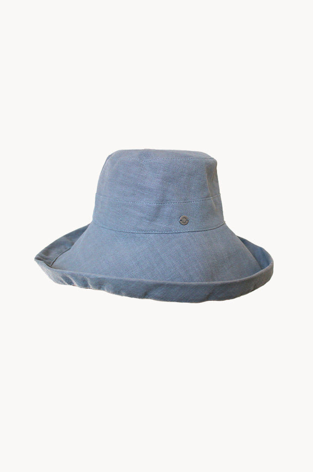 Linen Wide Brim Bucket Hat