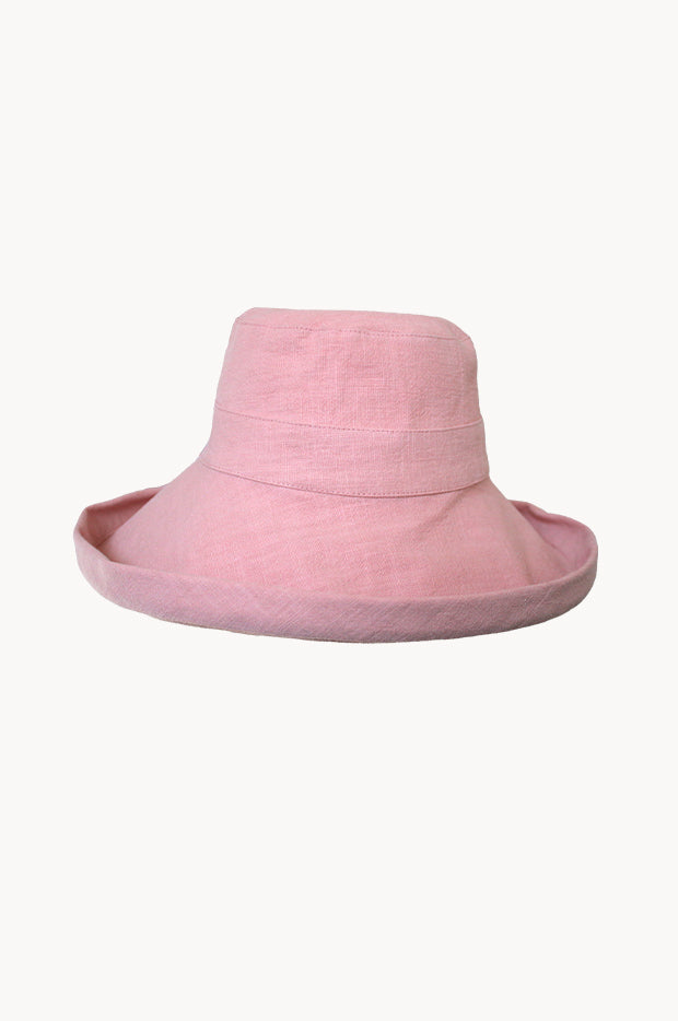 Linen Wide Brim Bucket Hat