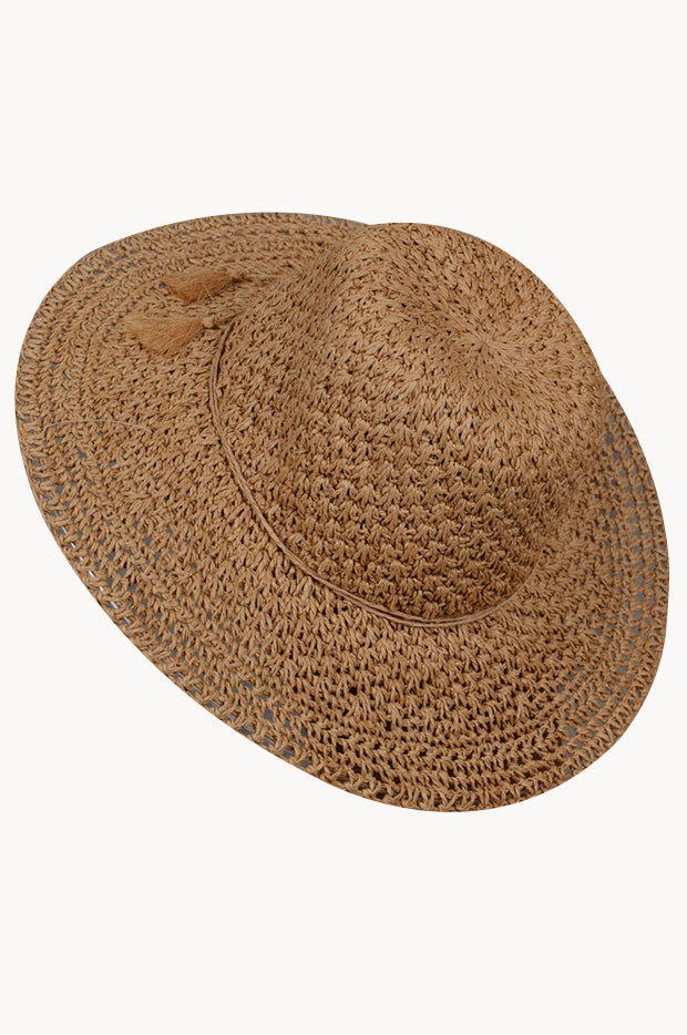 Textured Weave Wide Brim Hat