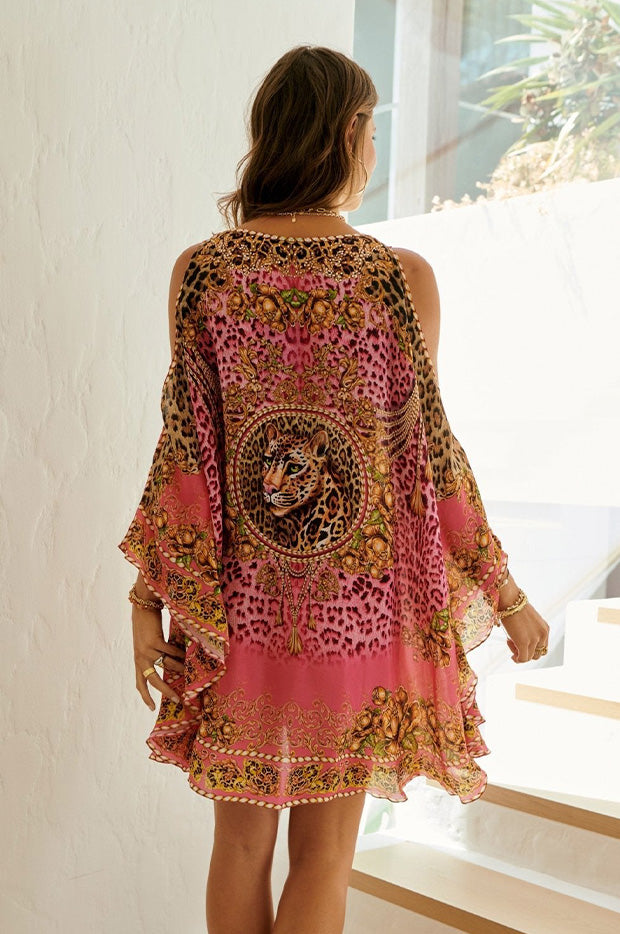 Pink Leopard Kaftan Dress