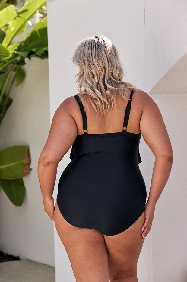 Plain Tiered Frill One Piece