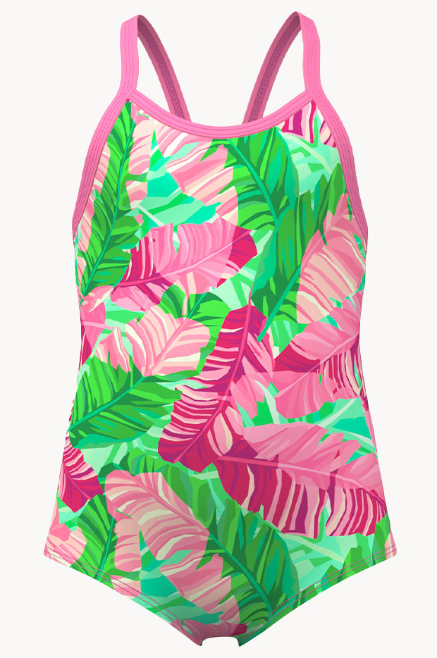 Girls Tropic Palm One Piece