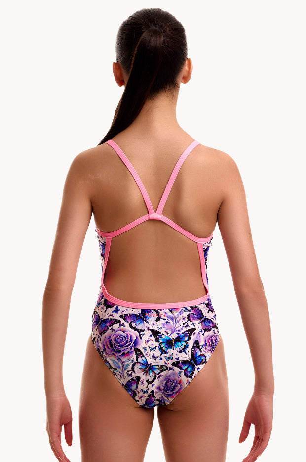 Girls Wings To Fly Single Strap One Piece
