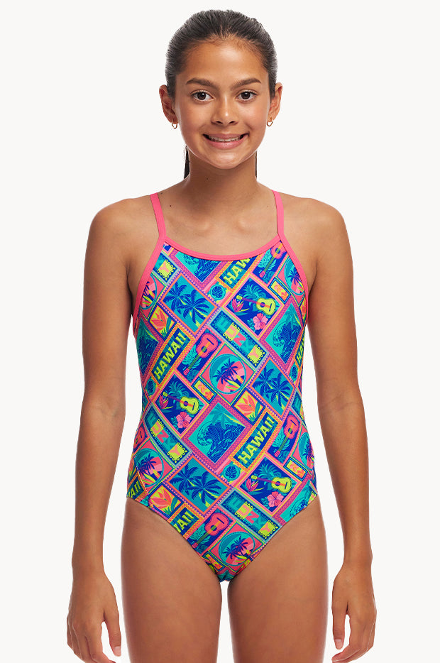 Girls Coco Canel Diamond Back One Piece