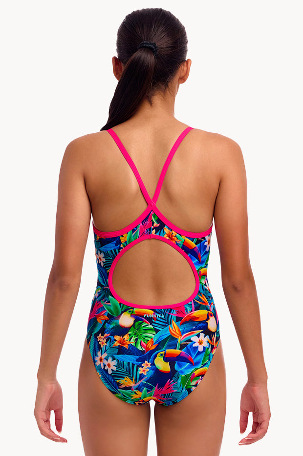 Girls Birdie Wordie Diamond Back One Piece