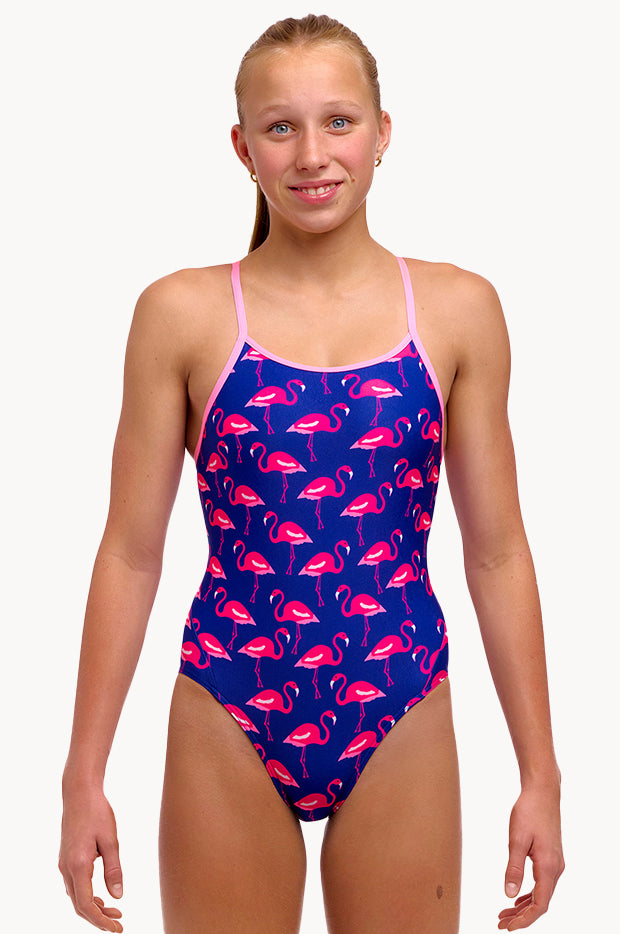 Girls Flocked Up Diamond Back One Piece