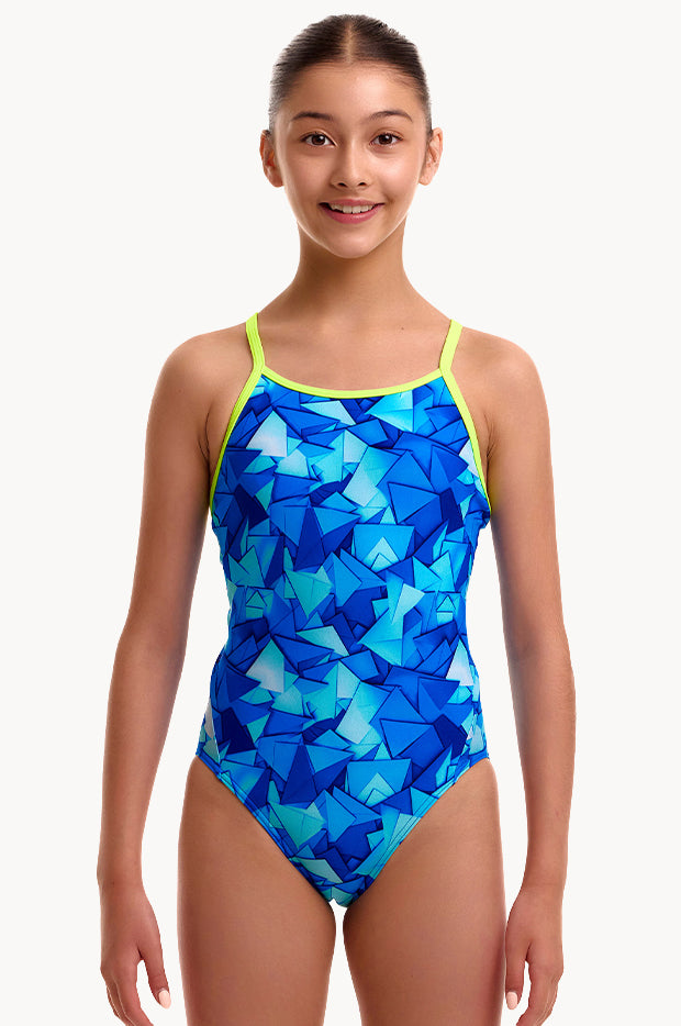 Girls Try Blue Diamond Back One Piece