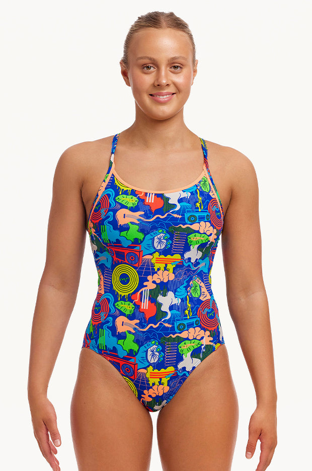 Funkita Blues Baby Diamond Back One Piece Swimwear Galore AU
