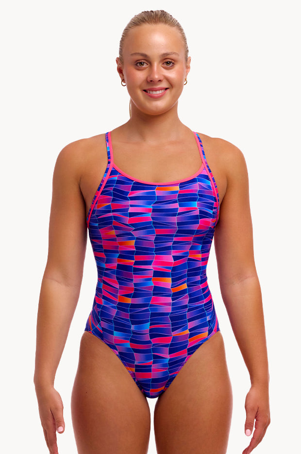 Warped Waves Diamond Back One Piece