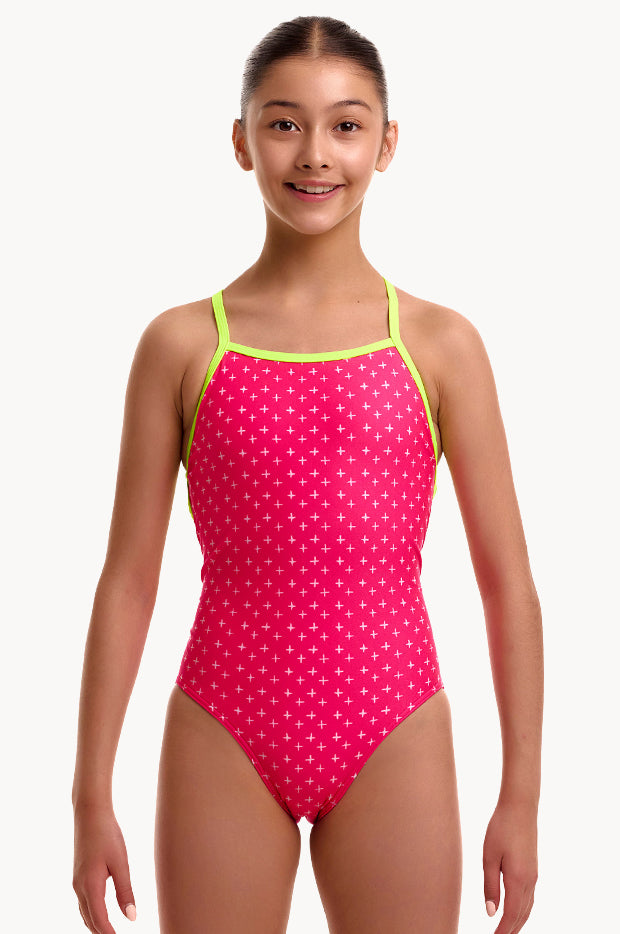 Girls Pink Proton Strapped In One Piece