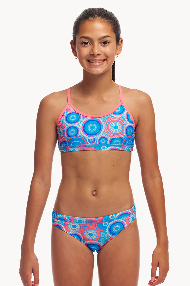 Girls Bundjalung Blue Crop Set