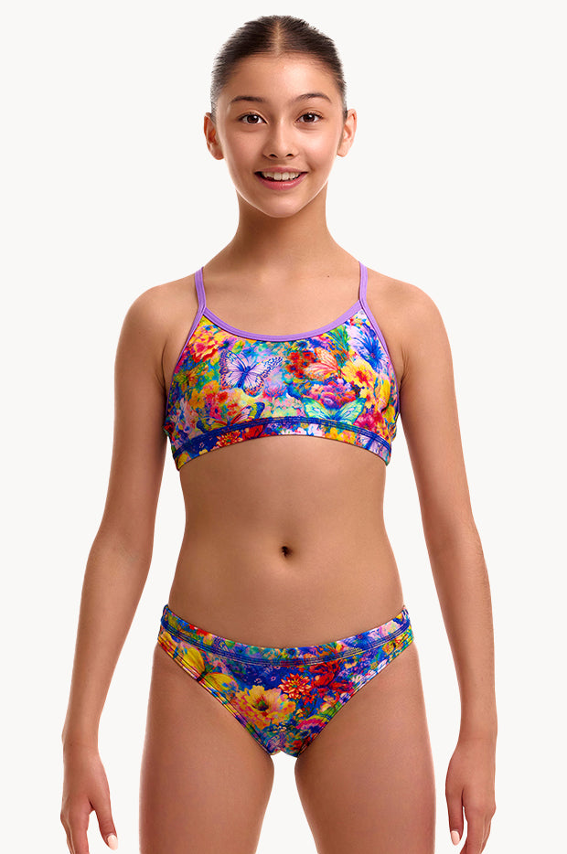 Girls Austin Flowers Crop Set