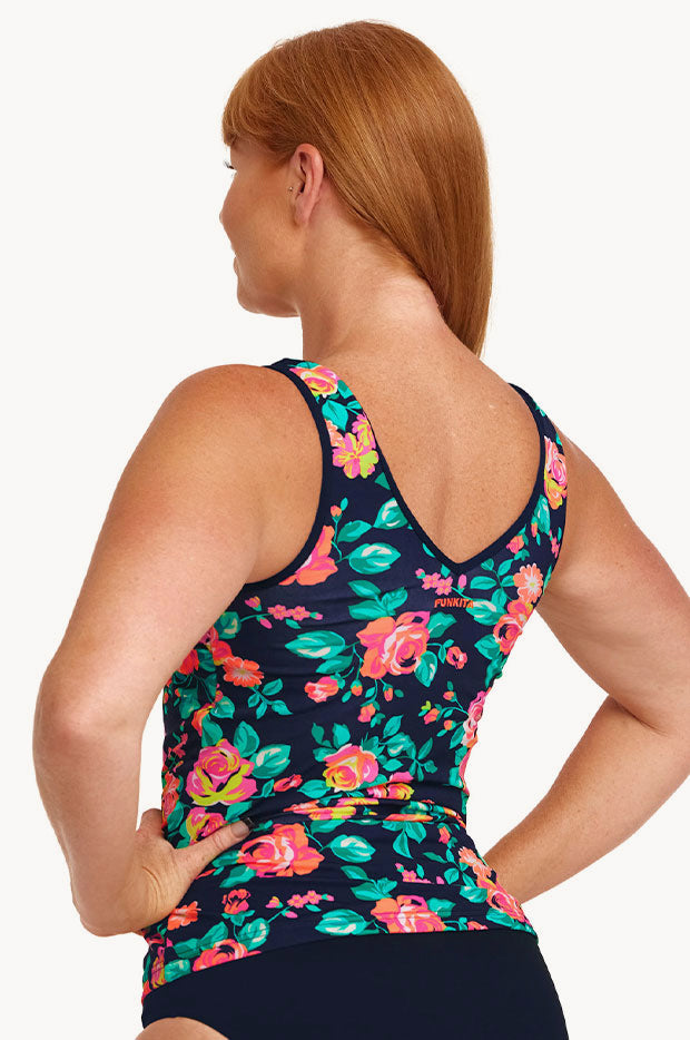 Full Bloom DD/E Cup Zip Front Tankini Separate