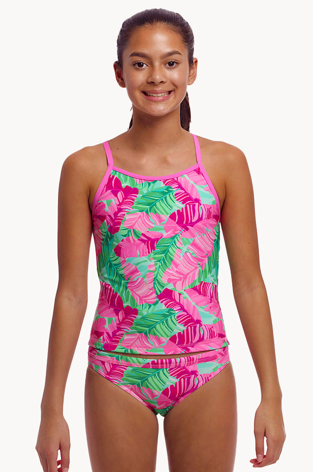 Girls Tropic Palm Tankini Set