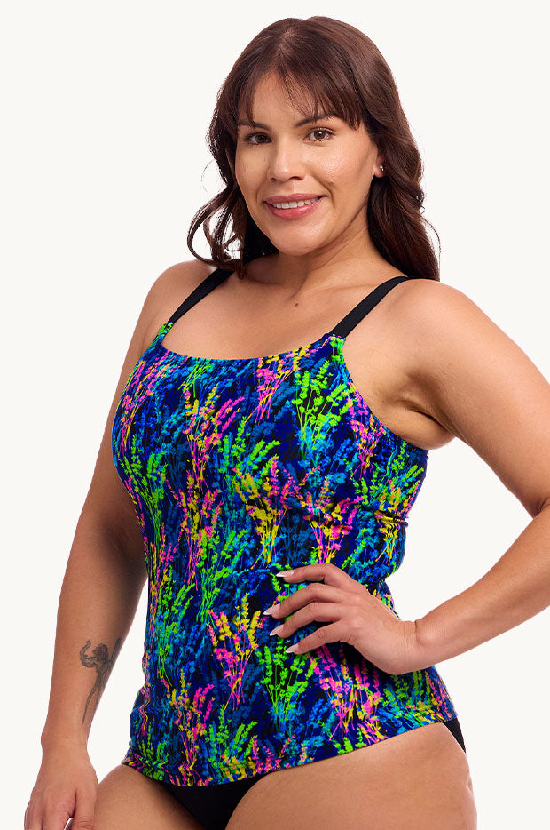 Midnight Meadow Scoop Neck Tankini Separate