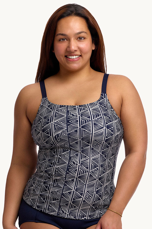 Stickler Scoop Neck Tankini Separate