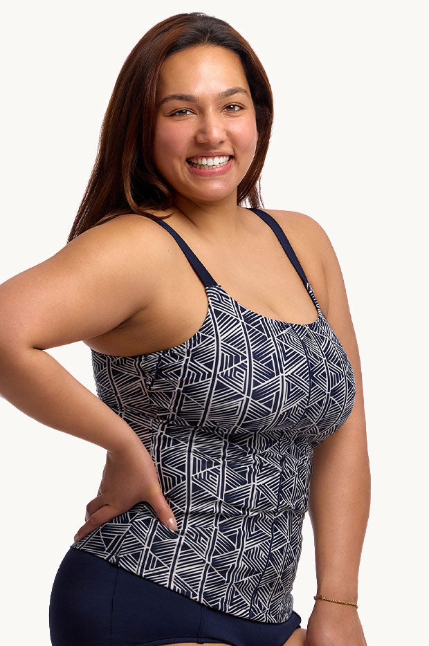 Stickler Scoop Neck Tankini Separate
