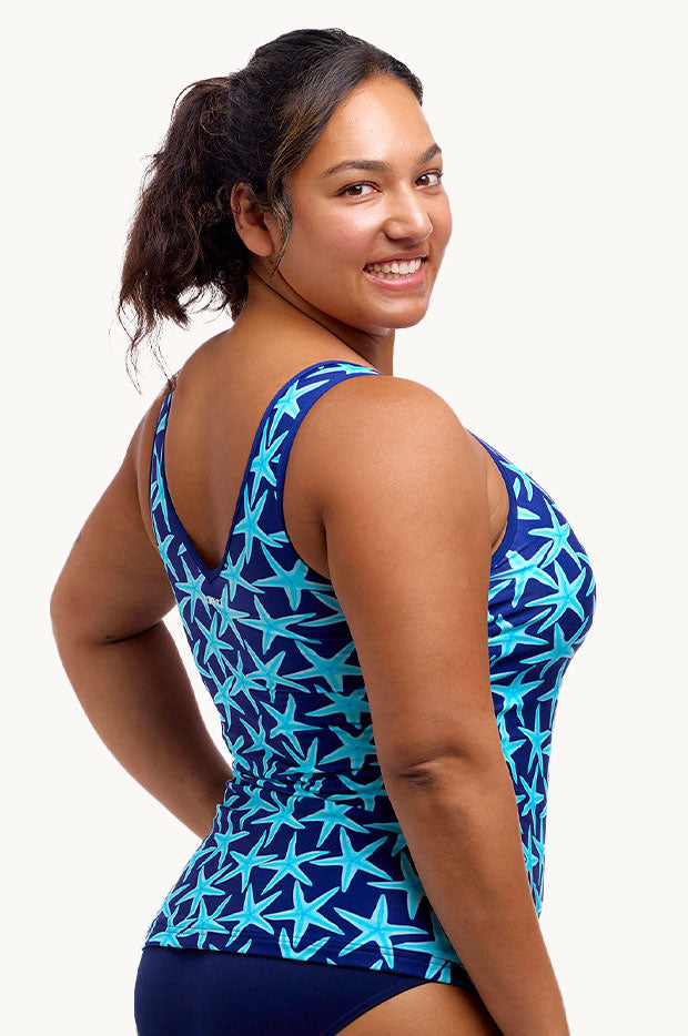 See Stars DD/E Cup Zip Front Tankini Separate