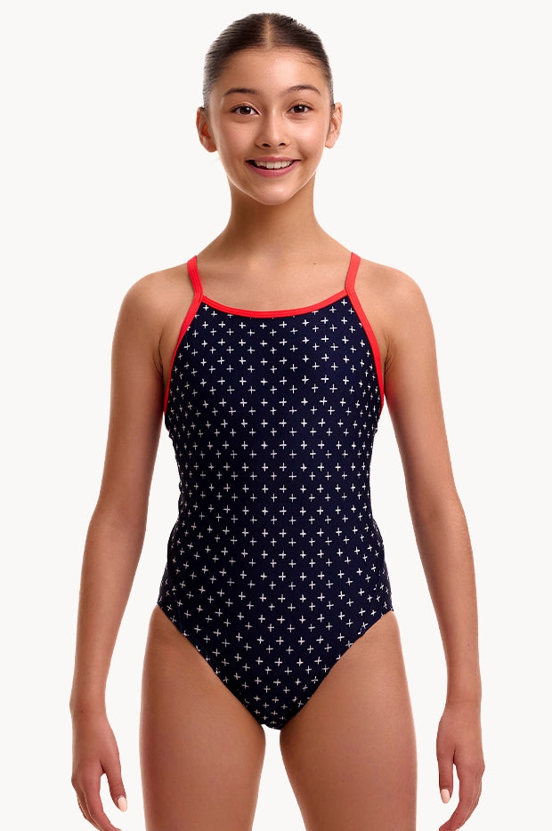 Girls Very Cross Diamond Secure One Piece