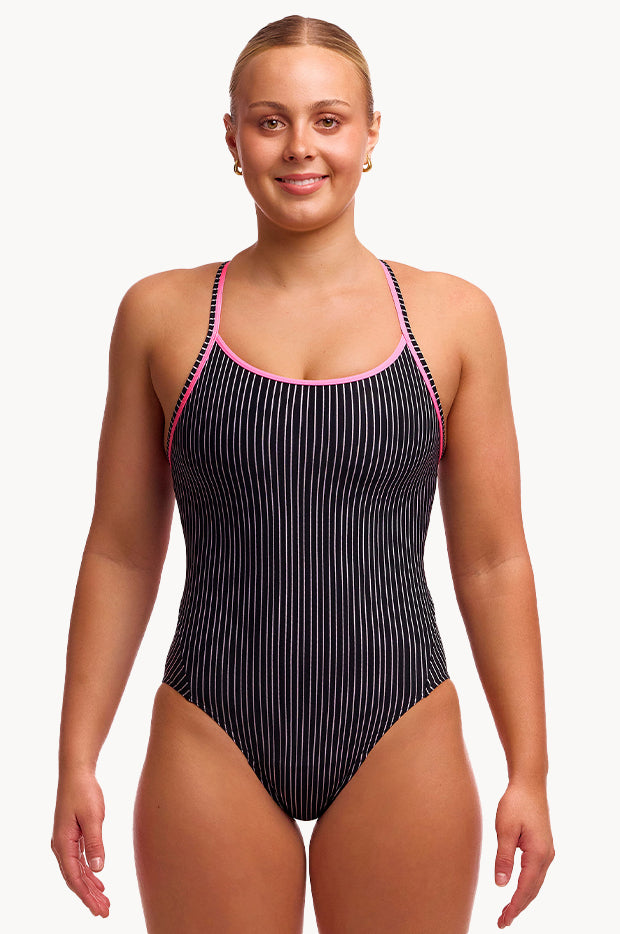 Pin Stripe Diamond Secure One Piece